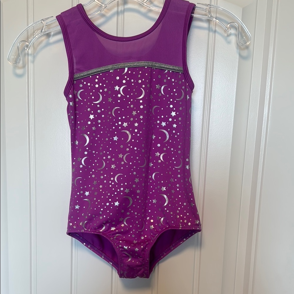 Cat & Jack Purple Leotard Stars and Moon Girls Size 6/6X